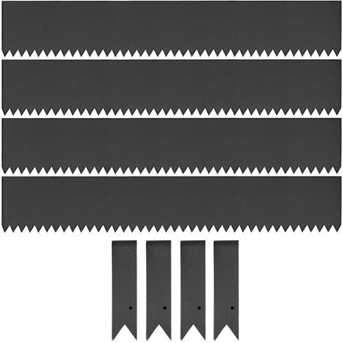 VEVOR 8*40 Garden Steel Landscape Edging 4pcs Metal Garden Border Edging Steel Lawn Edging, Black