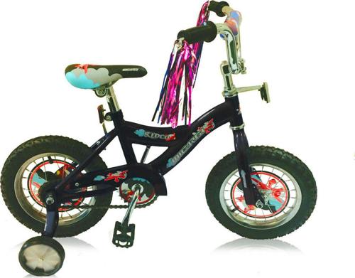 USToyOutlet 12 BMX S-Type Frame Bicycle Coaster Brake One Piece Crank Chrome Rims Black Air Tire Kid's Bike - Black