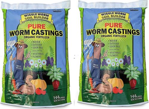 Wiggle Worm (#WWSB30LB) Worm Castings Organic Fertilizer, Soil Builder, (30-Pound 2 Pack) (60 LB Total)
