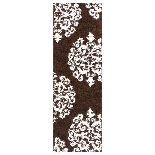 Superior 2 ft. 7 in.*8 ft. Brown White Modern Shag Indoor Runner Rug