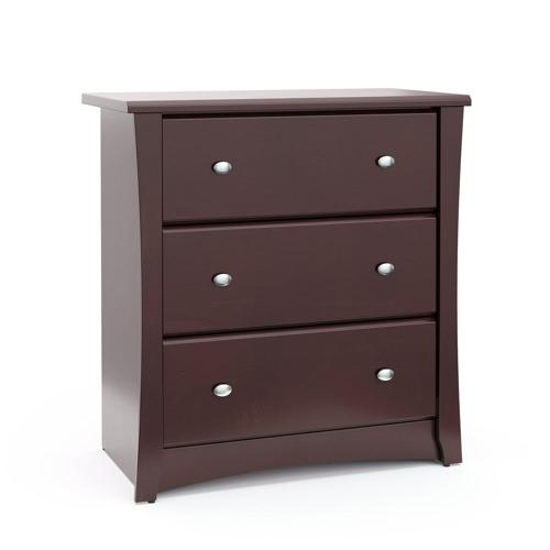 Storkcraft Crescent 3 Drawer Modern Dresser Espresso