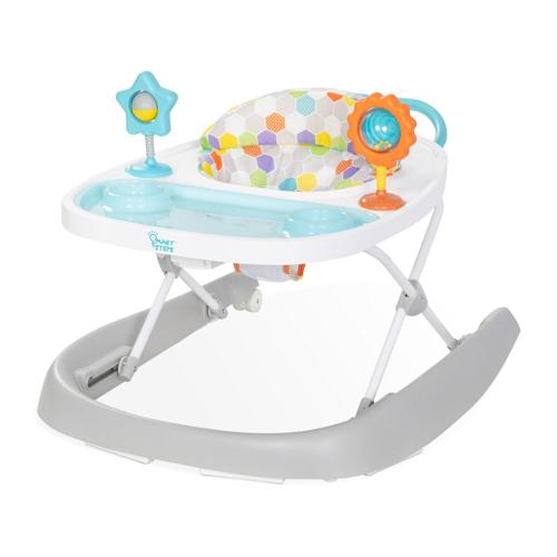 Baby Trend Smart Steps Dine Na Play 3-in-1 Feeding Walker - Hexagon Dots - Multi-Color