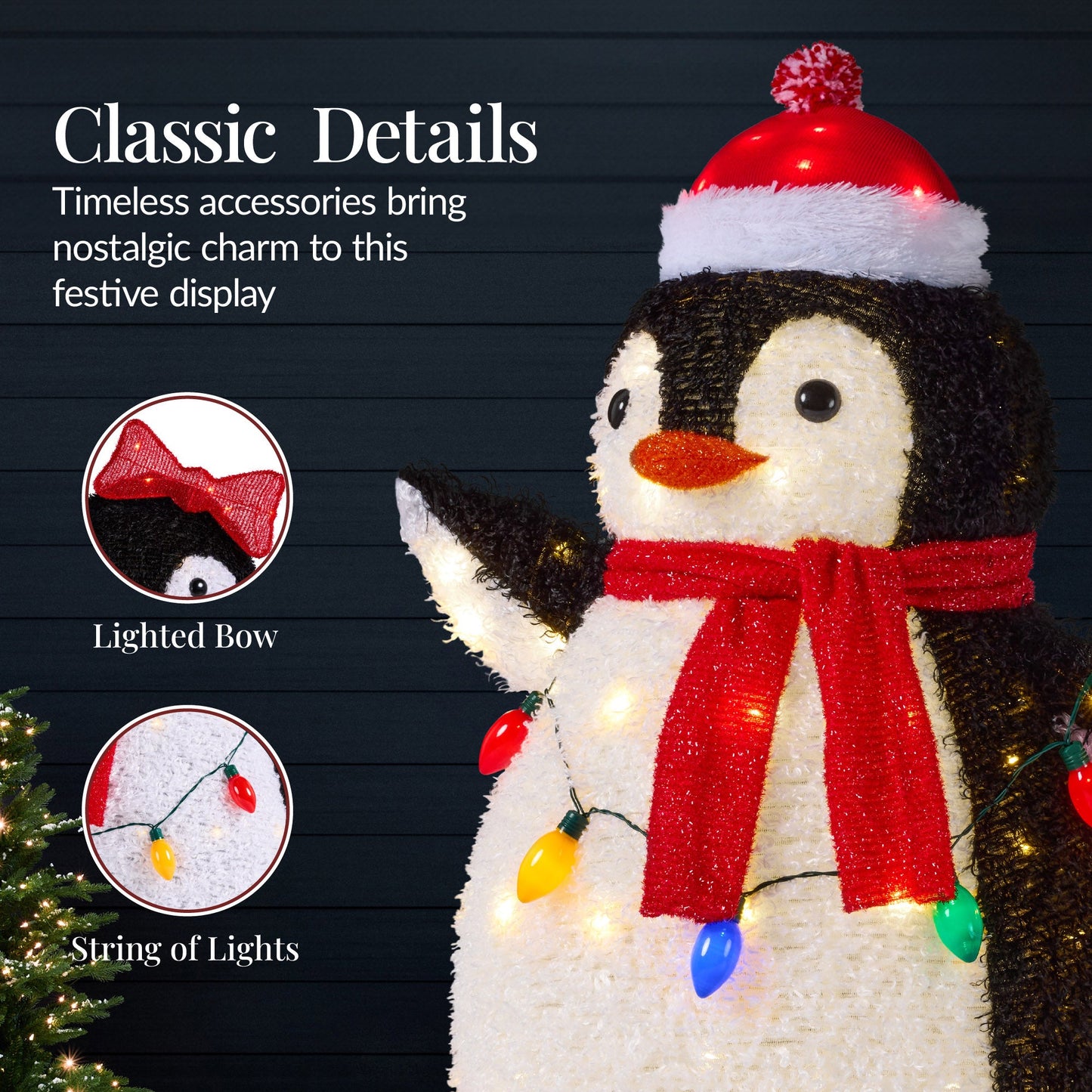 4pc Lighted Pop-Up Penguin Family Christmas Decoration w/ 300 Lights - 3ft