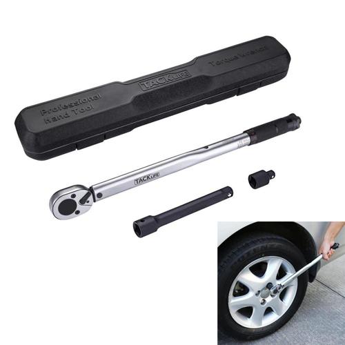 Tacklife 1/2 Drive Click Torque Wrench Set (10-150ft.-lb./13.6-203.5nm) with 3/8 Adapter - HTW2C