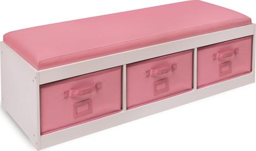Badger Basket Storage Bench, Pink