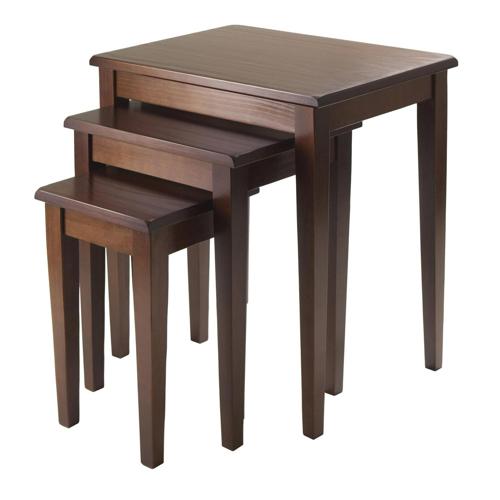 Winsome Wood Regalia 3-Pc Nesting Table Set, Walnut Finish