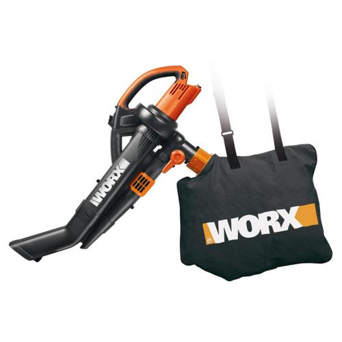 Worx WG509 12 Amp TRIVAC 3-in-1 Electric Leaf Blower with All Metal Mulching System