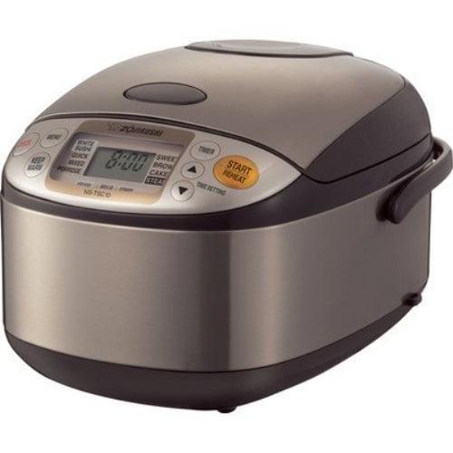 Zojirushi NS-TSC10XJ Micom Rice Cooker and Warmer with Steam Basket, 5.5 Cup (Uncooked), Stainless Brown