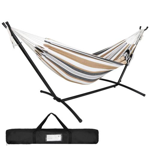 ZENSTYLE Portable Double Hammock with Stand Outdoor Patio 2 Person with Carrying Case