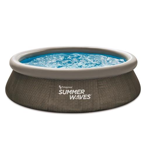 Summer Waves 10 ft Dark Double Rattan Quick Set Pool, Round, Ages 6+, Unisex