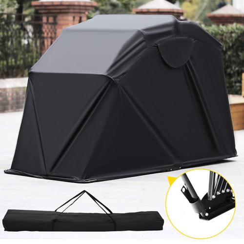 VEVORbrand Heavy Duty Motorcycle Storage Shed, Bike Scooter Cover Tent Shelter, Portable Waterproof Outdoor Storage Garage, Anti-UV, 106 x 41 x 61 , Black