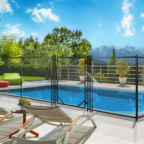 VEVORbrand Pool Fence Gate 4&2.5 Ft, Pool Safety Fence Gate Kit 1000D Powder Coated Aluminum Pipe, Pool Fences for In ground Pools 340gsm Grid Cloth Life Saver Pool Fence