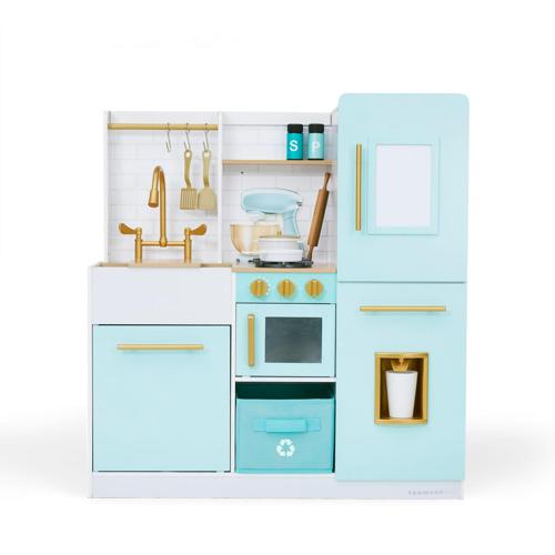 Teamson Kids Biscay Delight Classic Play Kitchen with Magnetic Refrigerator, Mint