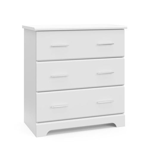 Storkcraft Brookside 3 Drawer Modern Vertical Dresser White Finish