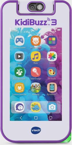 VTechA KidiBuzza c 3 Purple Smart Device, KidiCom Chata c and Close-Up Lens