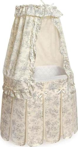 Badger Basket Majesty Baby Bassinet with Canopy, Black Toile