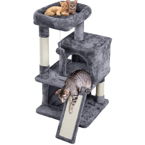 SmileMart 36 Cat Tree with Condo and Scratching Post Tower, Dark Gray