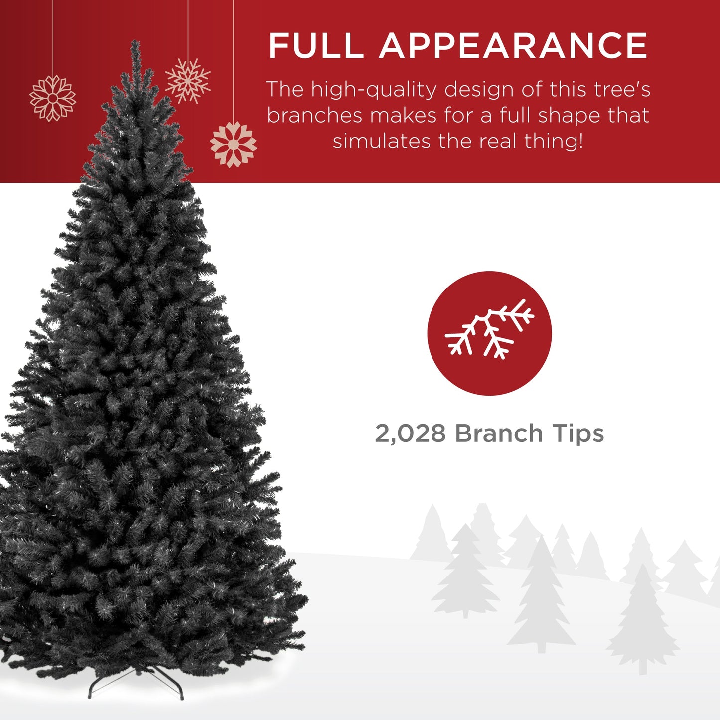 Unlit Artificial Black Spruce Christmas Tree, w/Easy Assembly