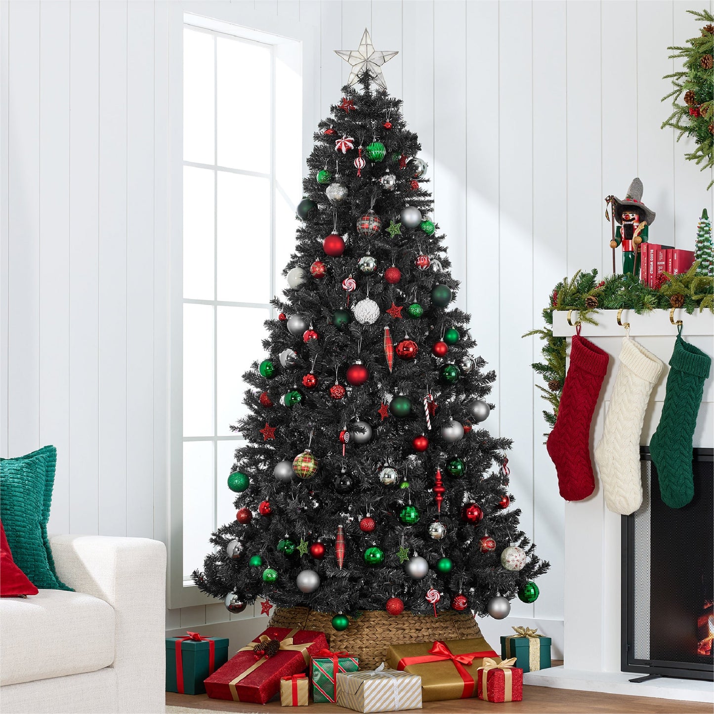 Unlit Artificial Black Spruce Christmas Tree, w/Easy Assembly