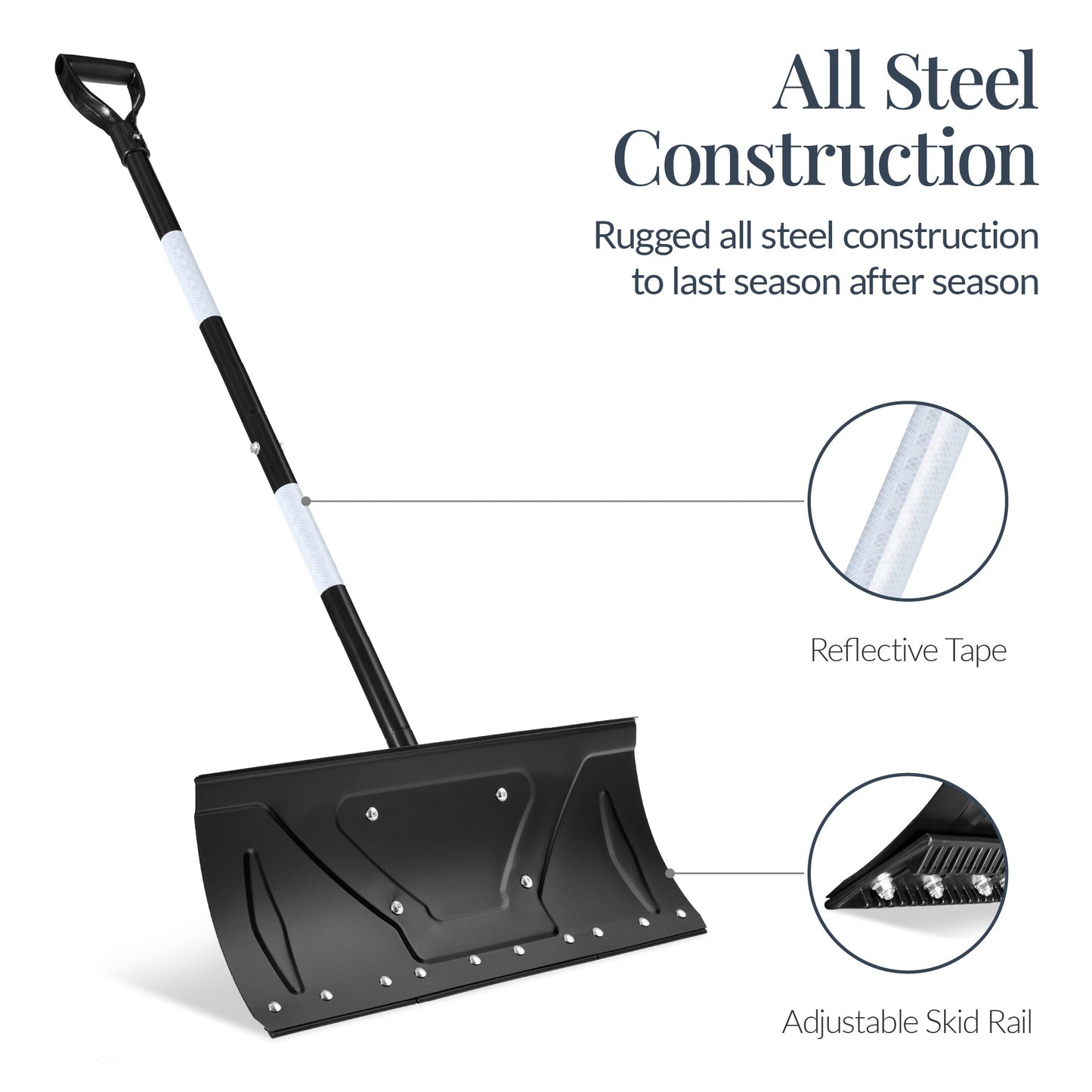 24" Snow Pusher, Heavy Duty Snow Shovel