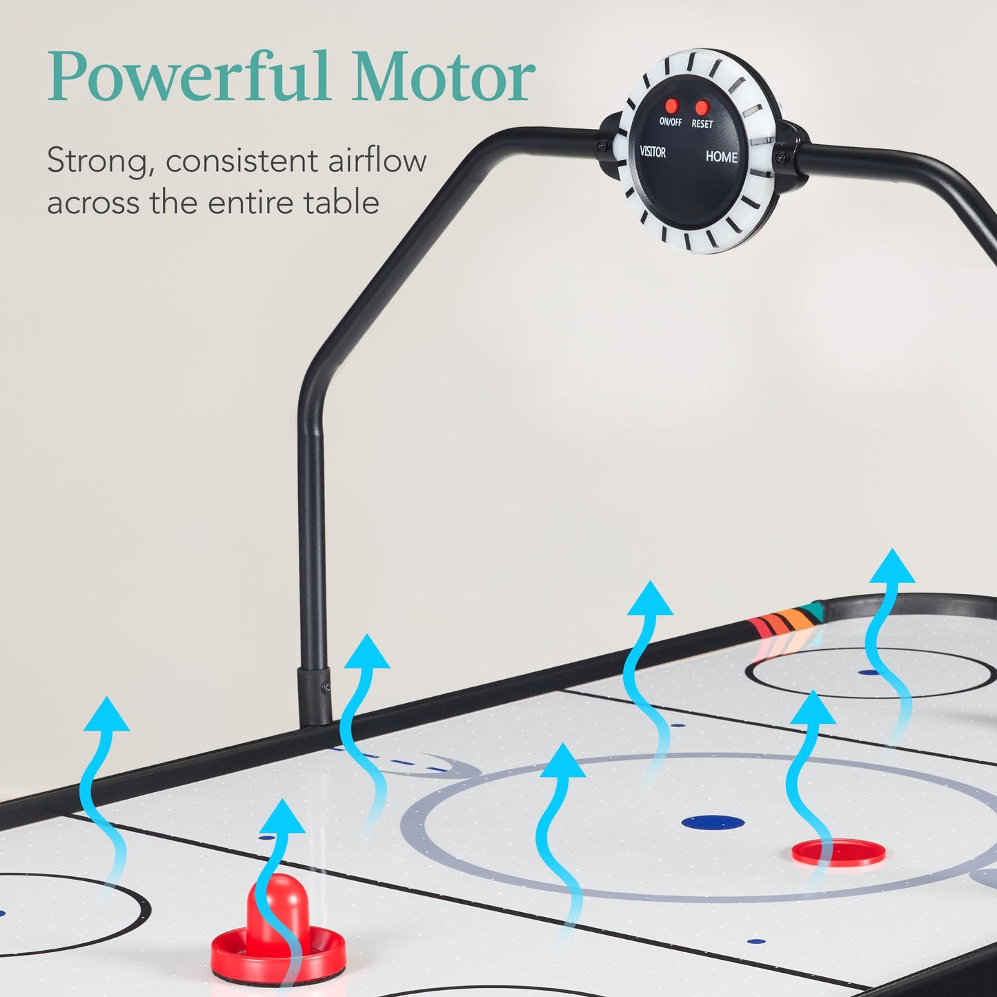 Air Hockey Game Table w/ LED Lights, Scoreboard, Powerful Motor - 54in