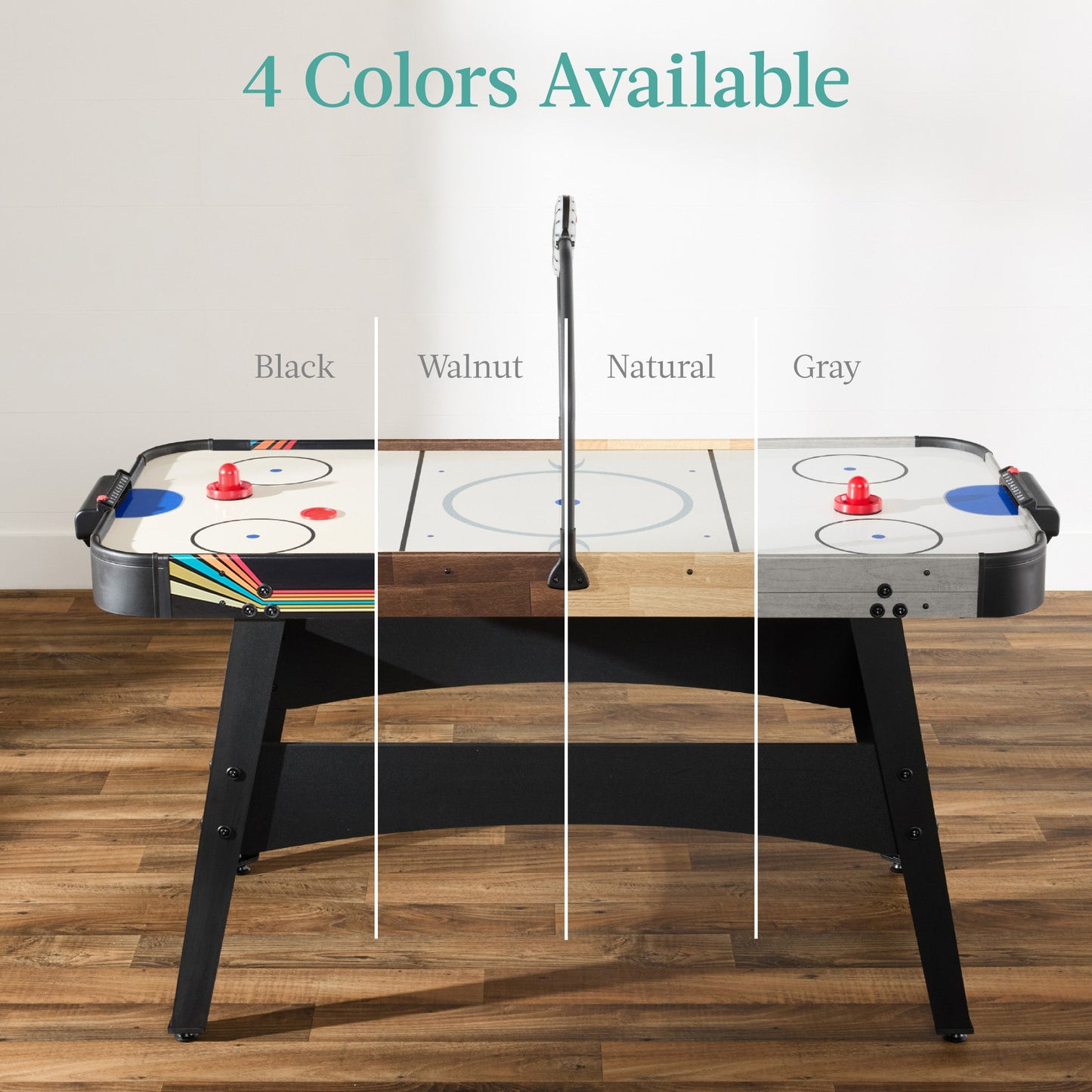 Air Hockey Game Table w/ LED Lights, Scoreboard, Powerful Motor - 54in