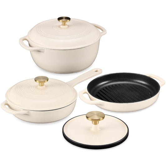 6-Piece Enameled Cast Iron Cookware Set