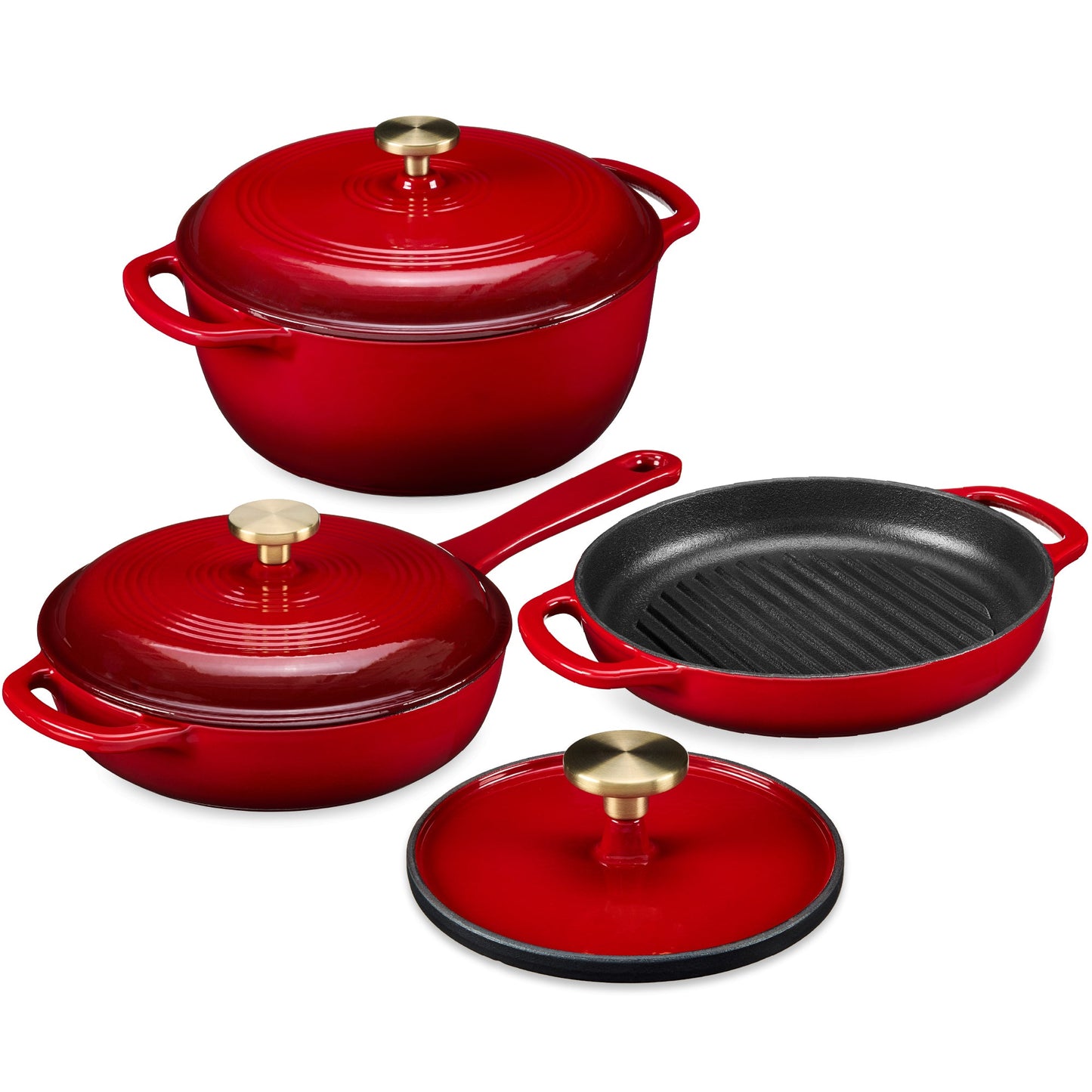 6-Piece Enameled Cast Iron Cookware Set