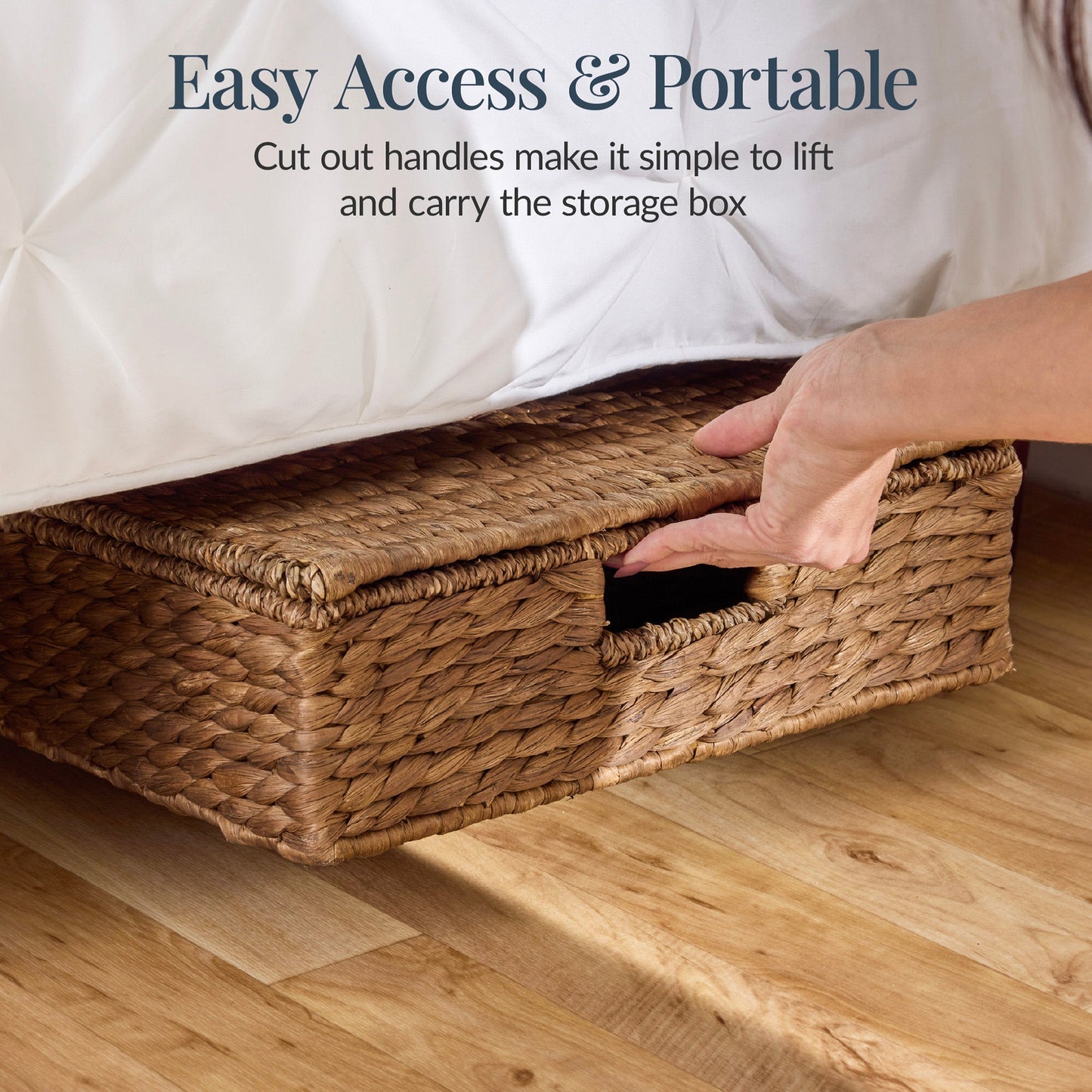 2 PC Water Hyacinth Nesting Underbed Storage Baskets