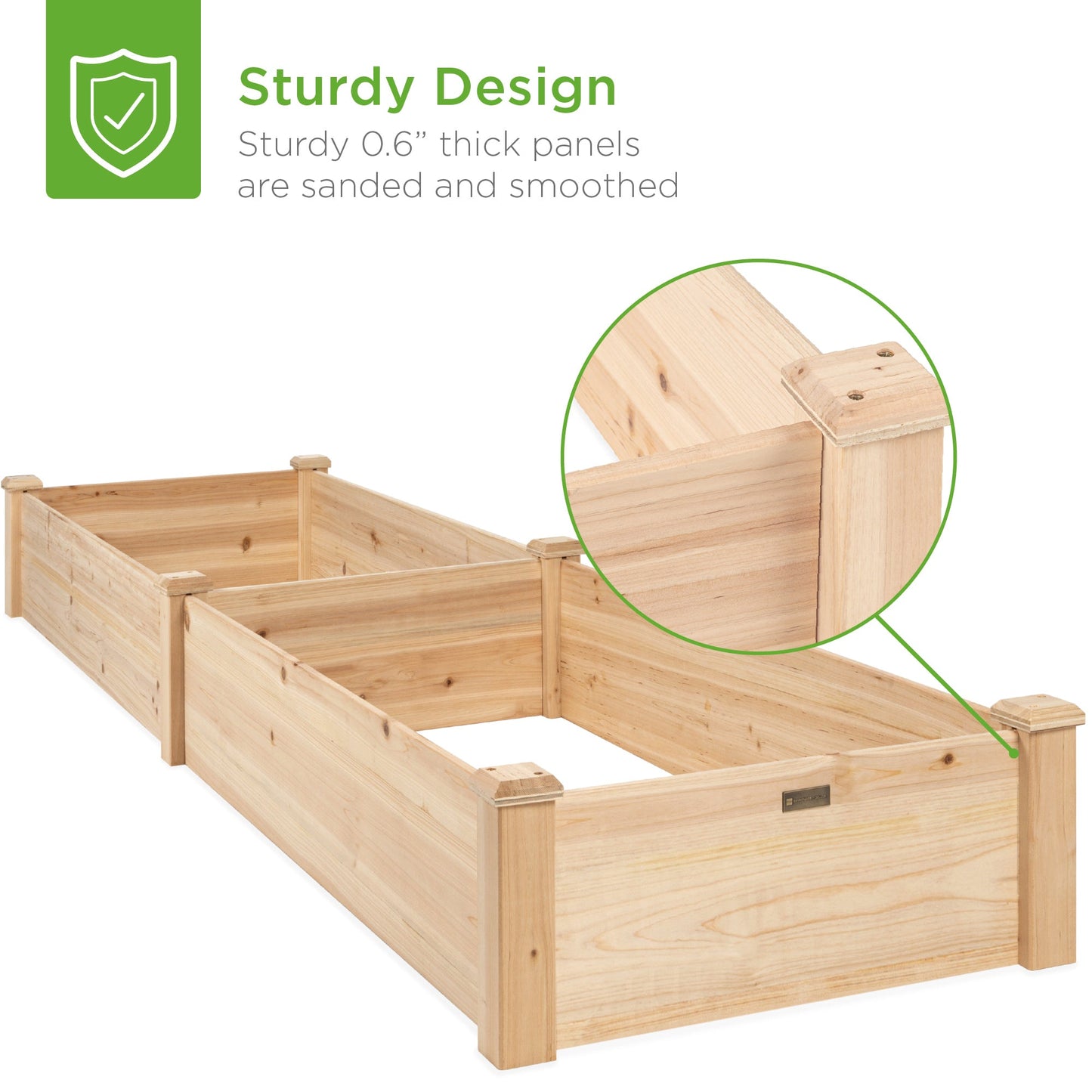 Wooden Raised Garden Bed Planter for Garden, Lawn, Yard - 8x2ft