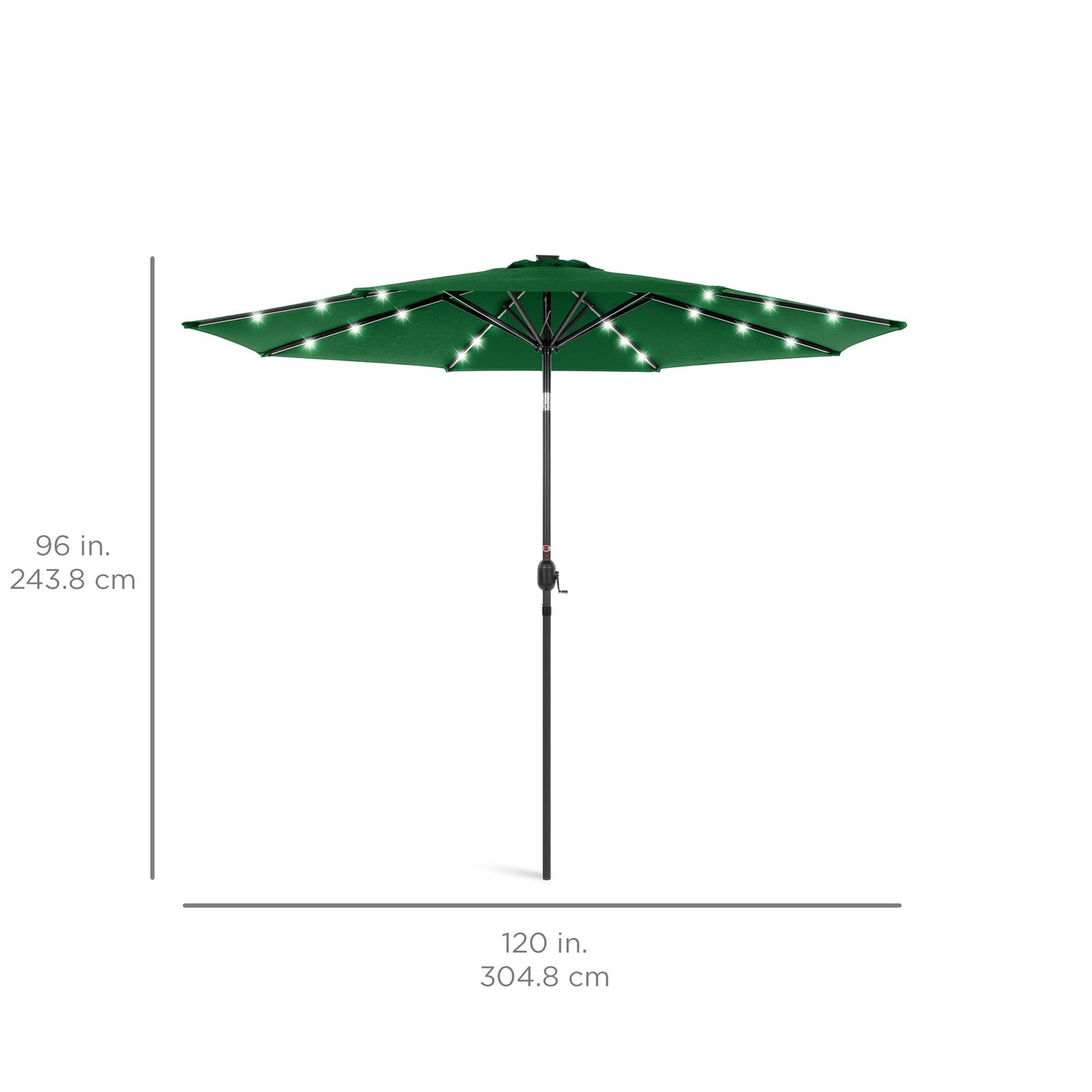 Solar LED Lighted Patio Umbrella w/ Tilt Adjustment, UV-Resistant - 10ft