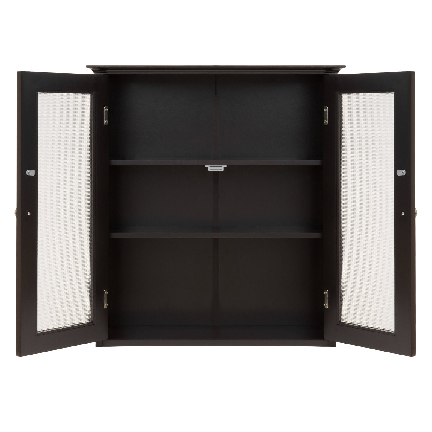 Bathroom Wall Storage Medicine Cabinet w/ Tempered Glass Double Doors