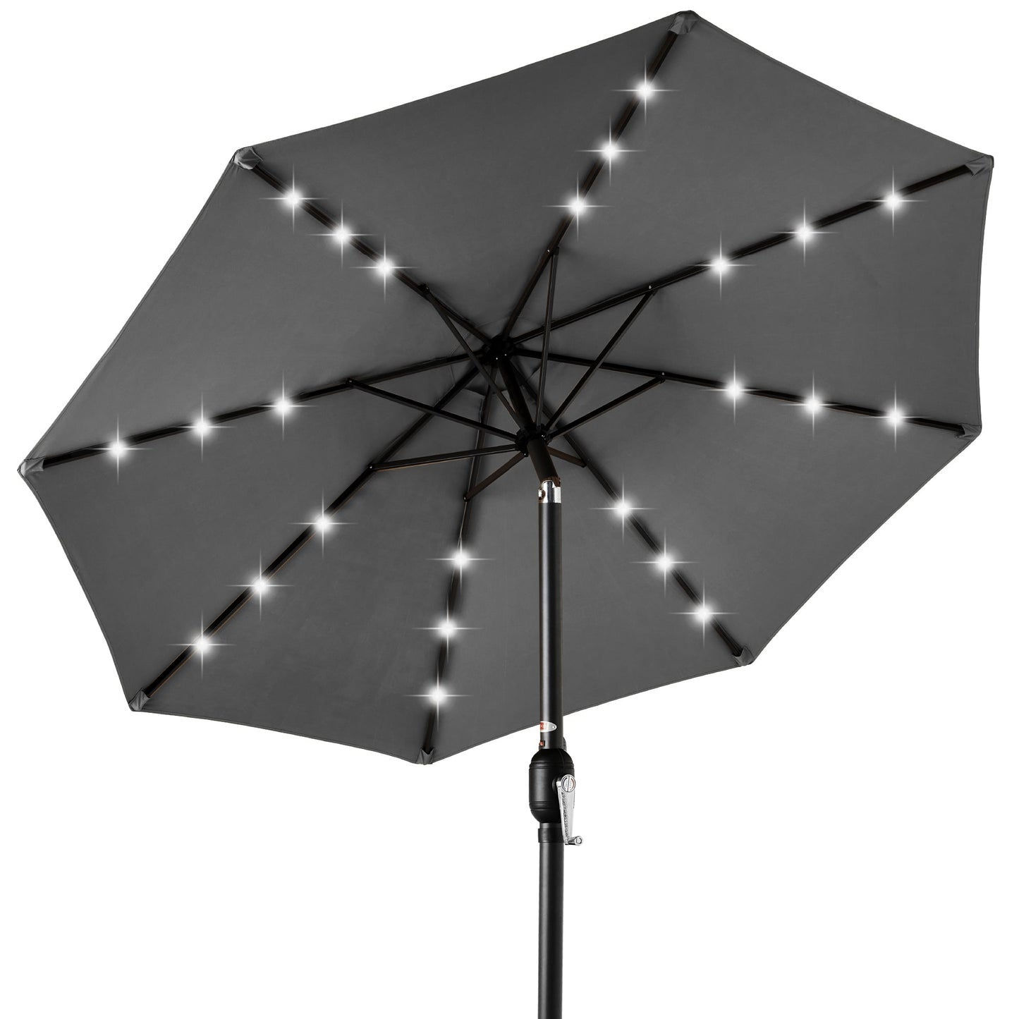 Solar LED Lighted Patio Umbrella w/ Tilt Adjustment, UV-Resistant - 10ft