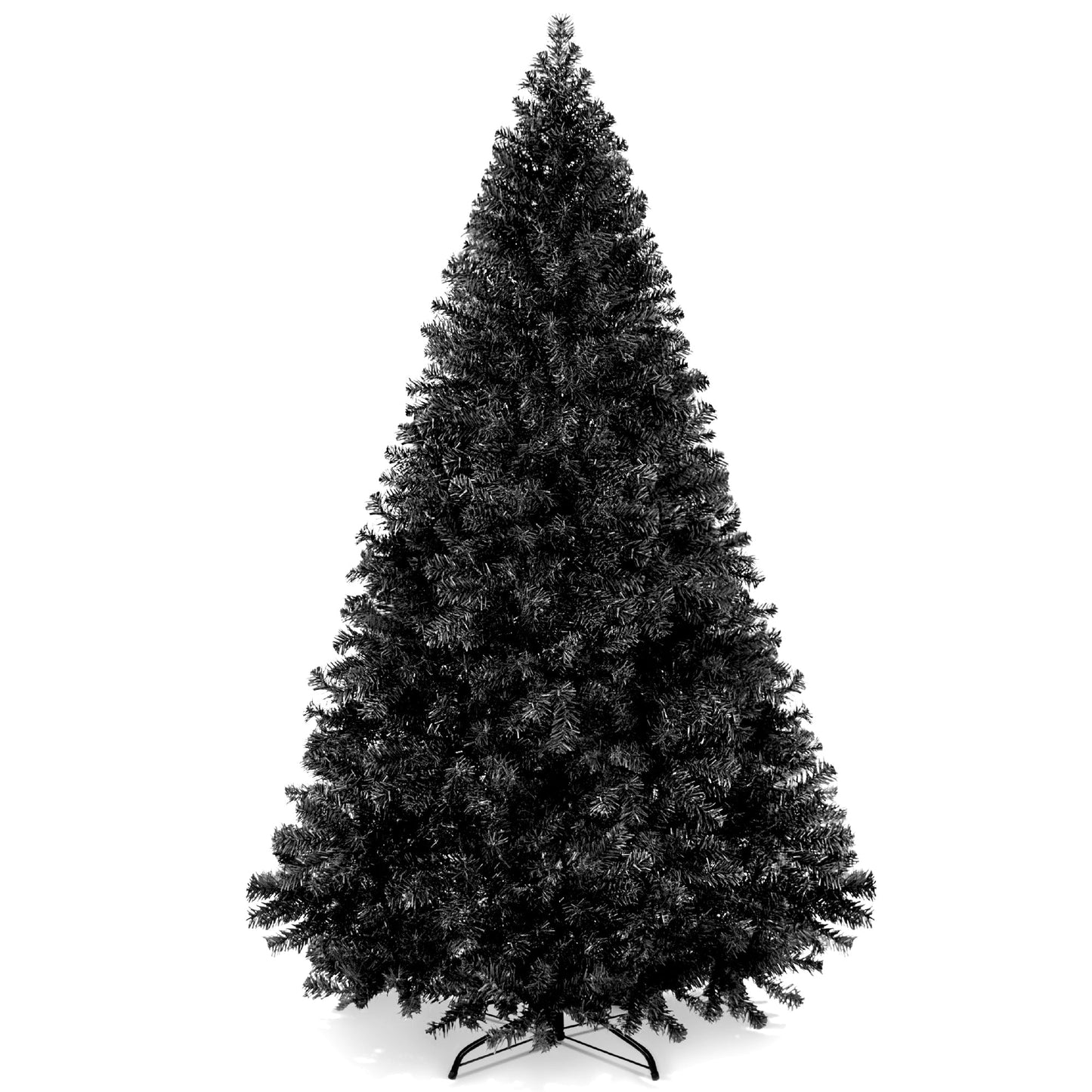 Artificial Black Christmas Tree, Unlit Pine Design w/Easy Assembly