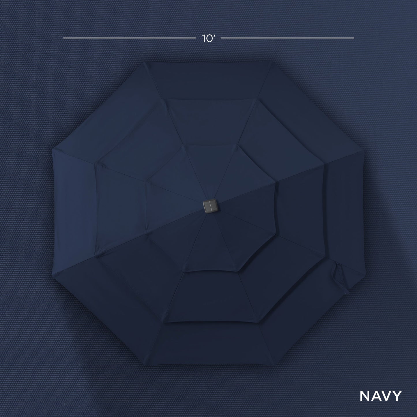 3-Tier Solar Patio Umbrella w/ LED Lights, Tilt Adjustment, Crank - 10ft