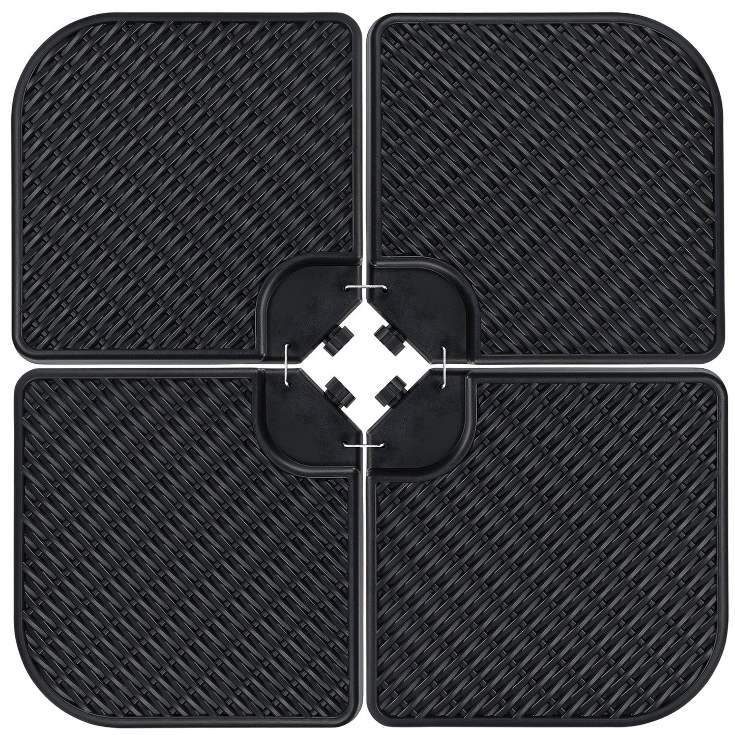 4-Piece Cantilever Offset Patio Umbrella Stand Square Base Plate Set