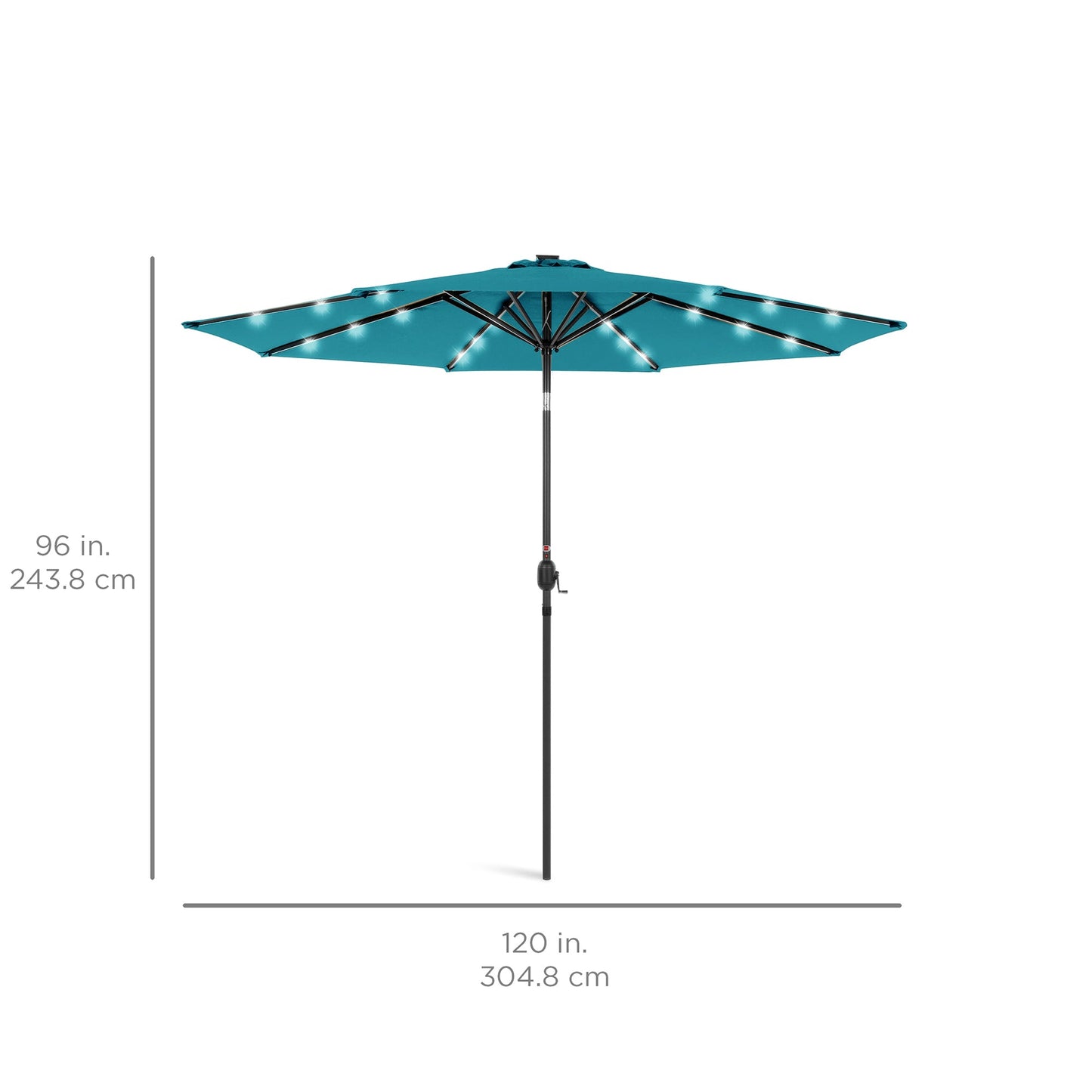 Solar LED Lighted Patio Umbrella w/ Tilt Adjustment, UV-Resistant - 10ft