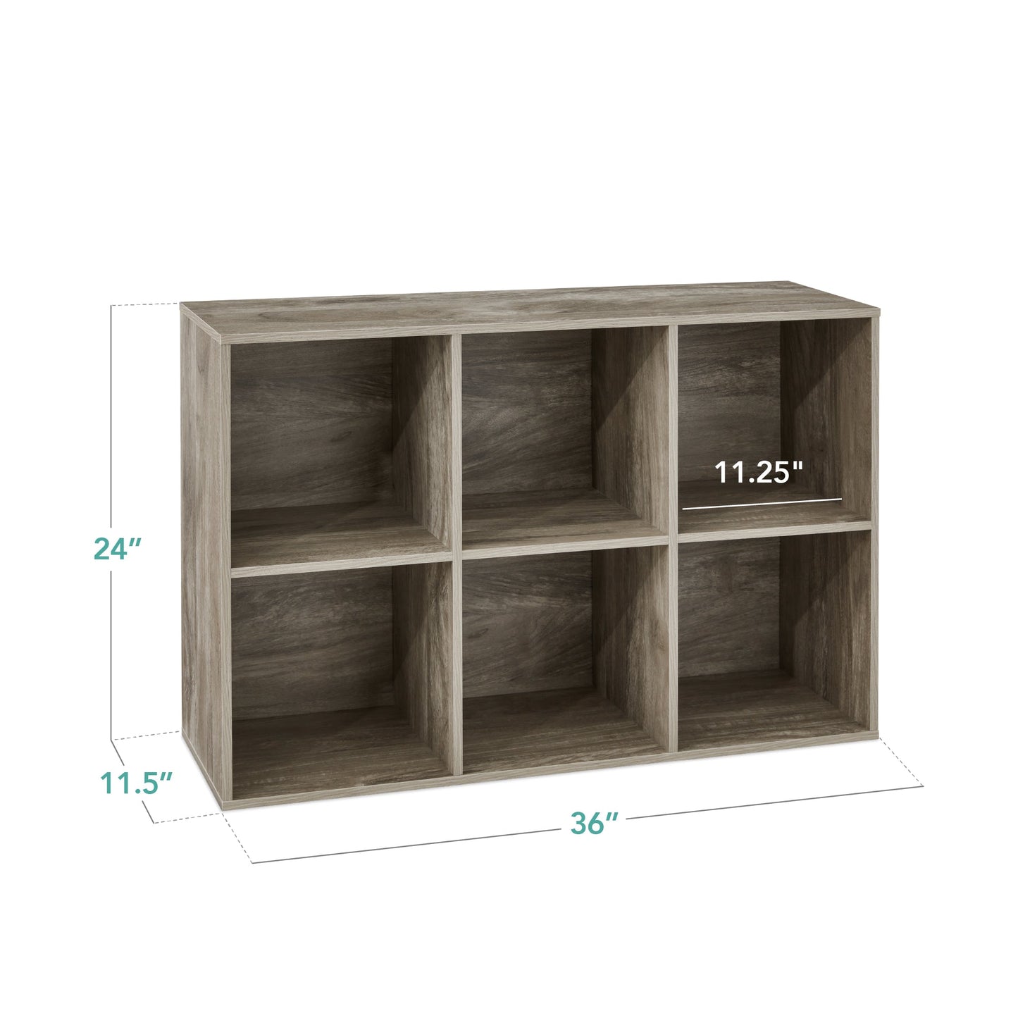 6-Cube Bookshelf, 11in Storage Display w/ Removable Panels, Customizable