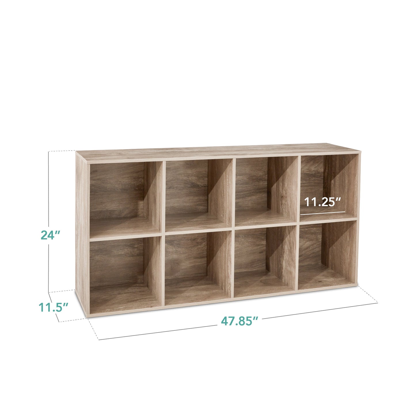 8-Cube Bookshelf, 11in Storage Display w/ Removable Panels, Customizable