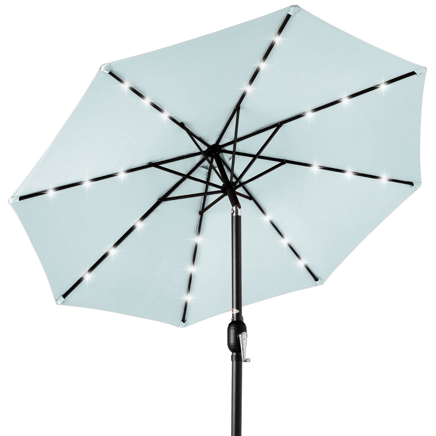 Solar LED Lighted Patio Umbrella w/ Tilt Adjustment, UV-Resistant - 10ft