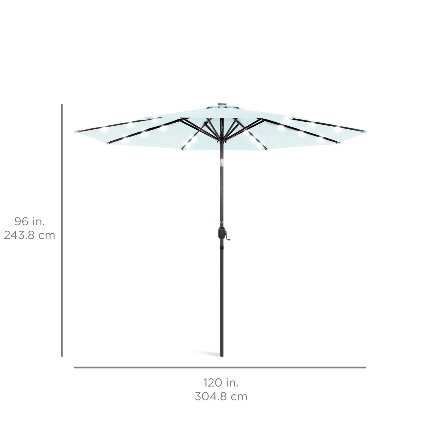 Solar LED Lighted Patio Umbrella w/ Tilt Adjustment, UV-Resistant - 10ft