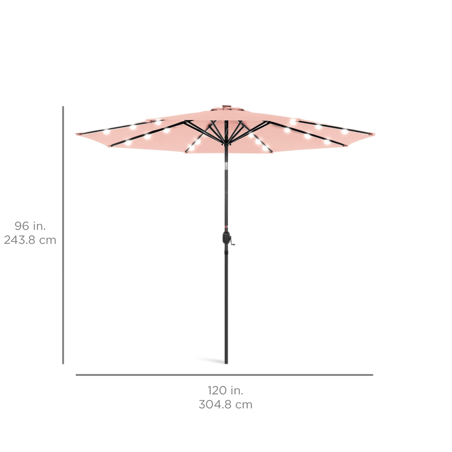 Solar LED Lighted Patio Umbrella w/ Tilt Adjustment, UV-Resistant - 10ft