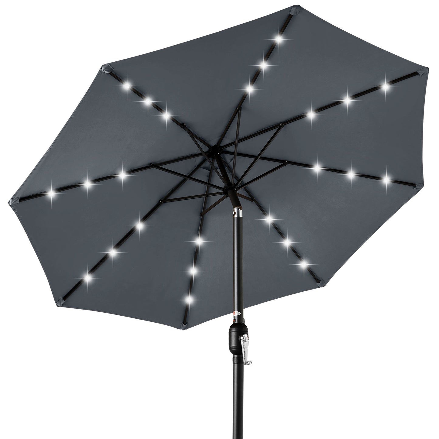 Solar LED Lighted Patio Umbrella w/ Tilt Adjustment, UV-Resistant - 10ft