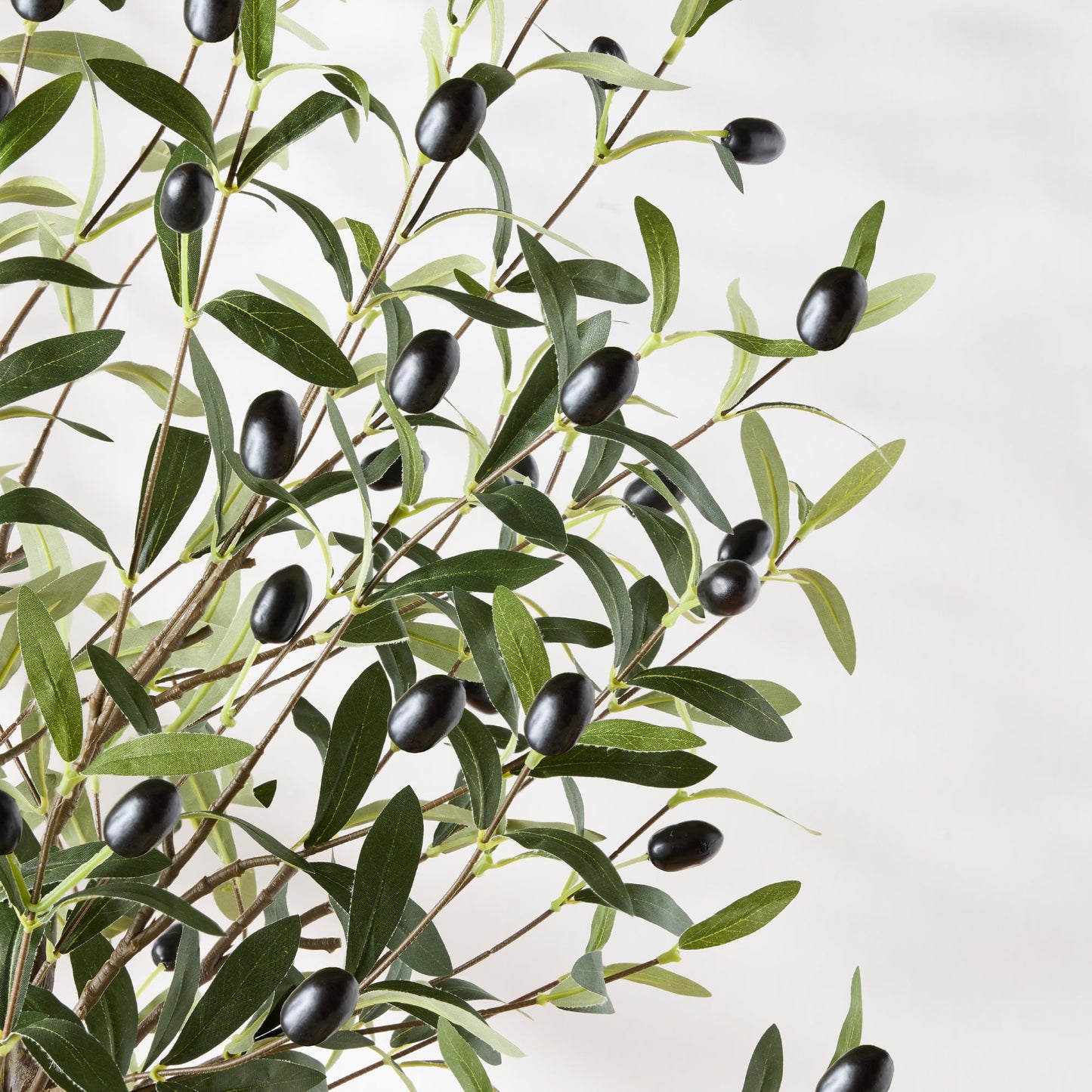 Artificial Olive Tree, Lifelike Faux Tree w/ White Pot, Decorative Olives