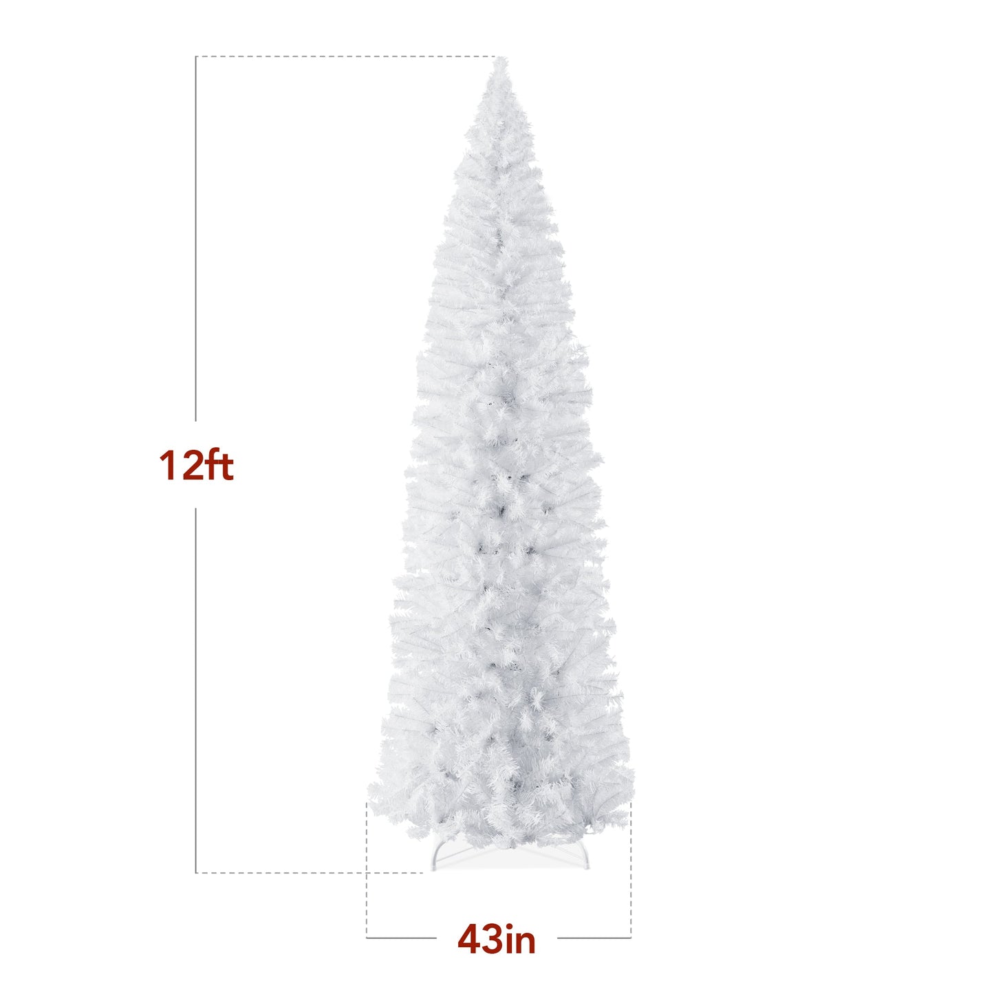 White Artificial Pencil Holiday Christmas Tree