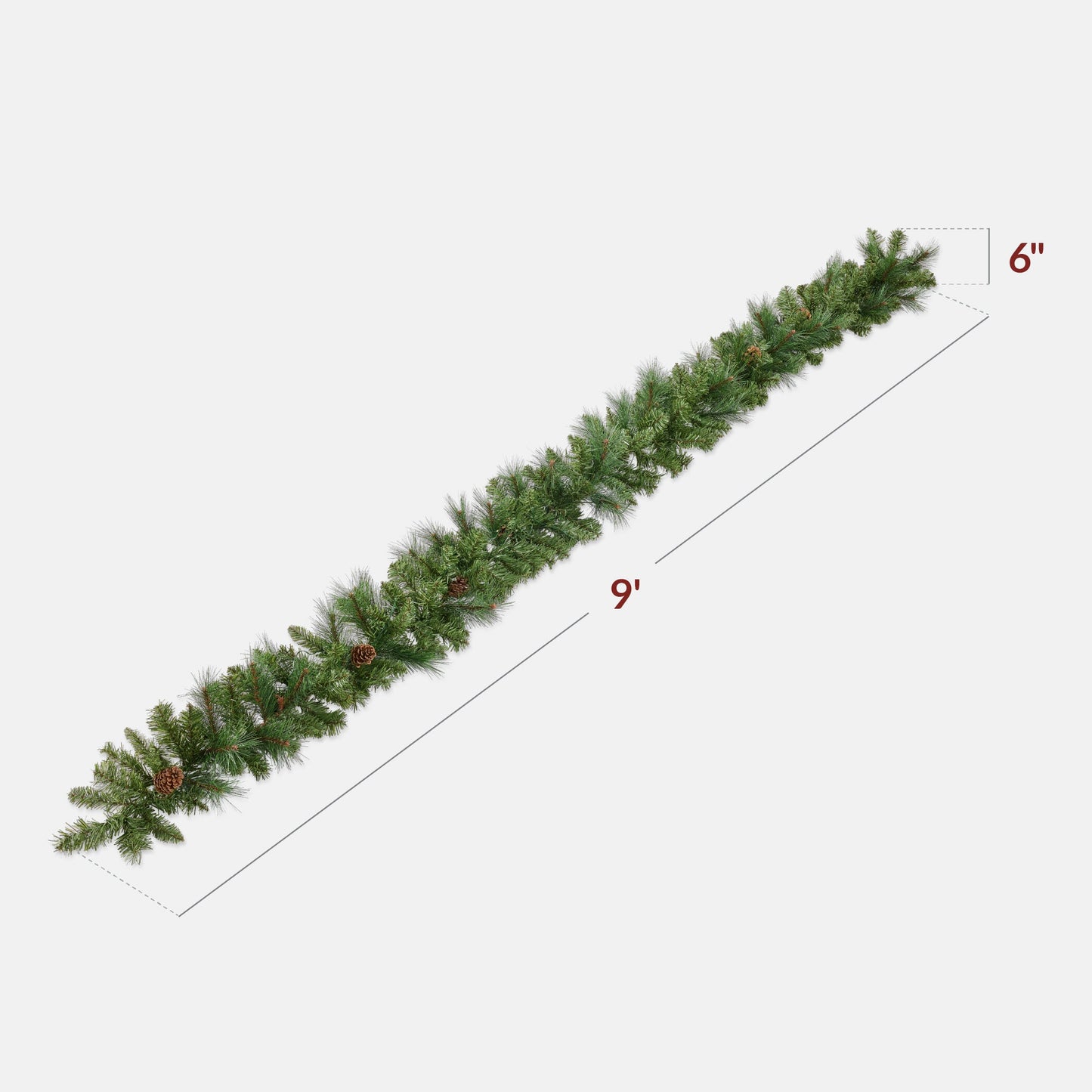 9Ft Pre-Lit Christmas Garland W/ 2-In-1 Led Lights