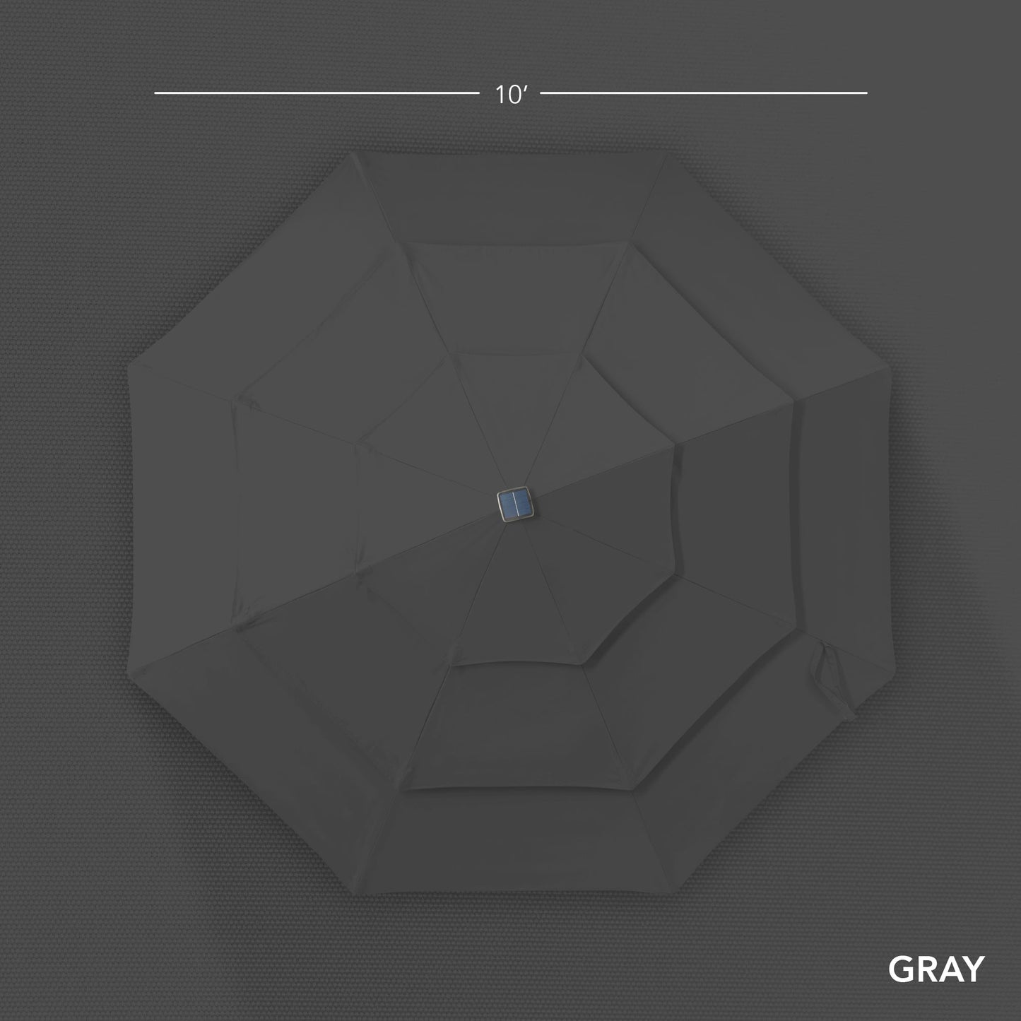 3-Tier Woodgrain Pattern Solar Patio Umbrella, Tilt Adjustment - 10ft