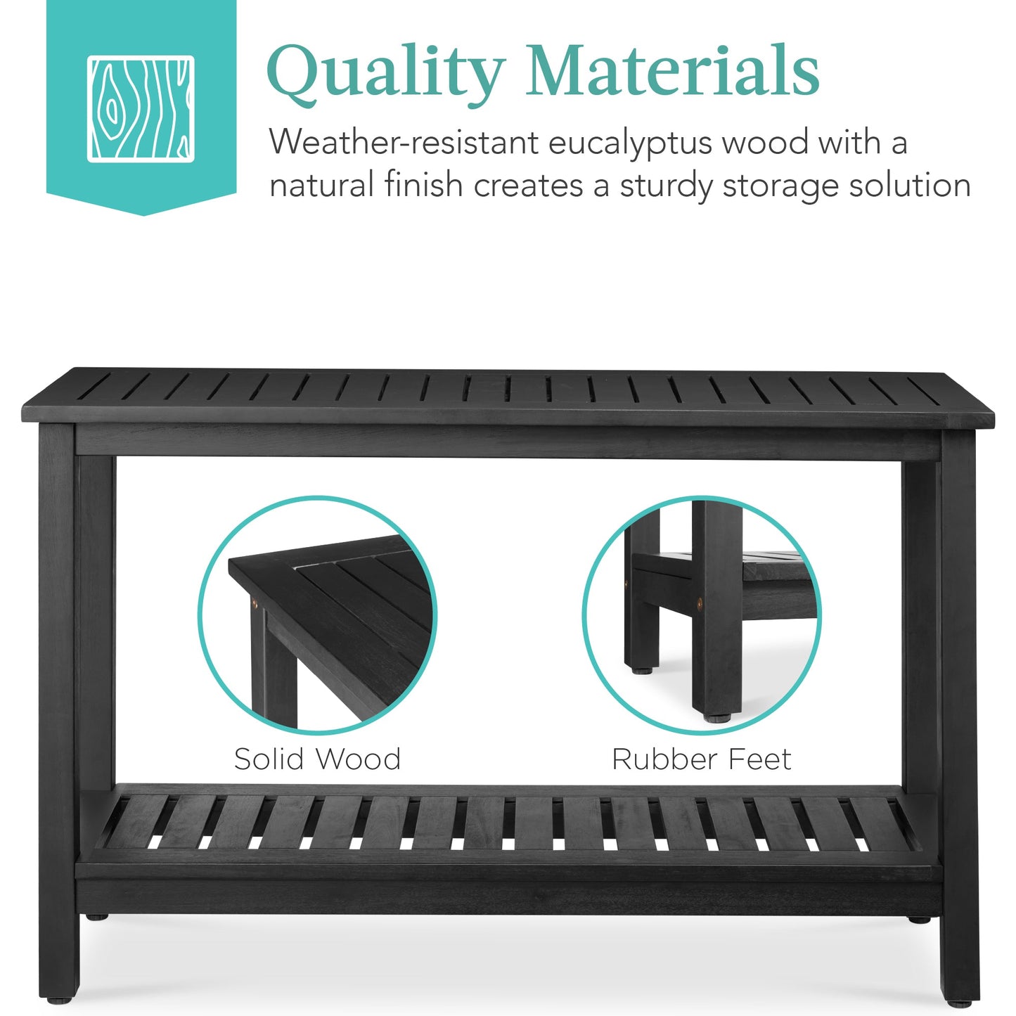 2-Shelf Wooden Console Table Storage Organizer w/ Natural Finish - 48in