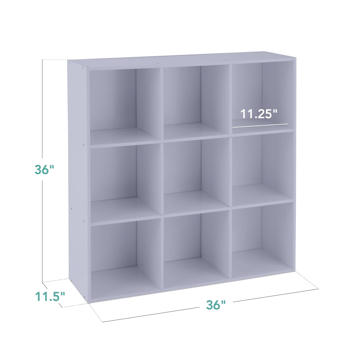 9-Cube Bookshelf Storage Display w/ 3 Removable Panels, Customizable Design