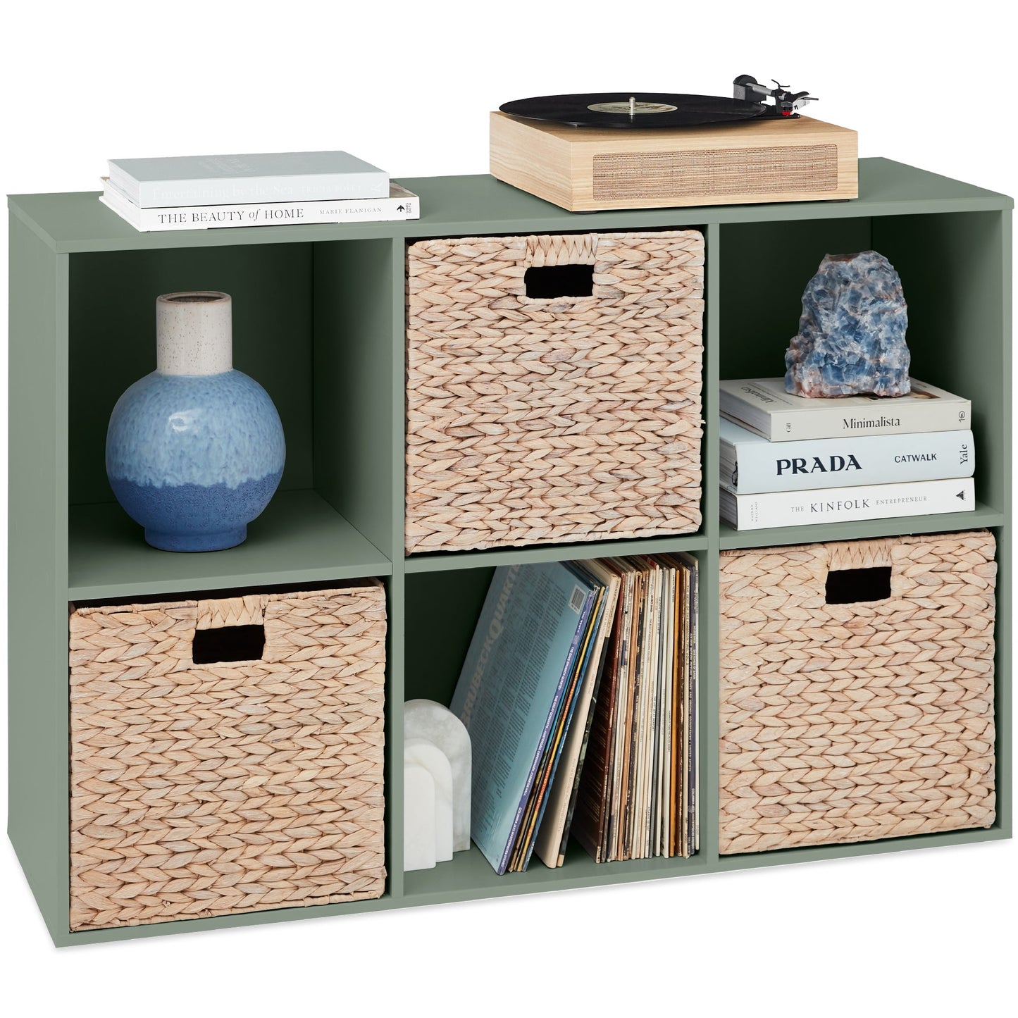 6-Cube Bookshelf, 13.5in Storage Display w/ Removable Panels, Customizable